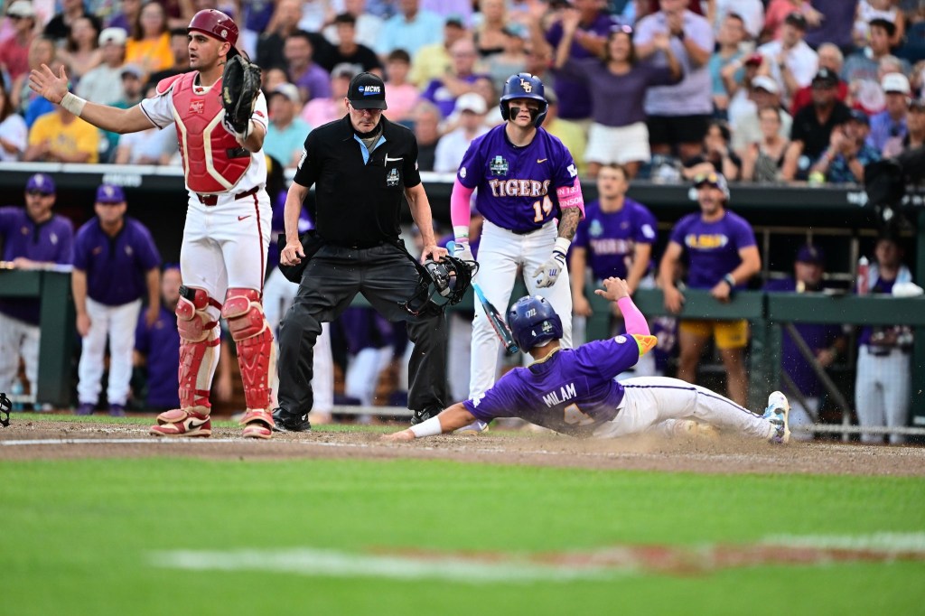 LSU opens the 2025 College World Series with a 4-1 win over the Arkansas&nbsp;Razorbacks